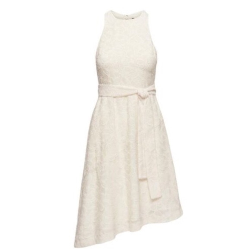 Banana Republic Ivory Asymetric flower dress. Sz 4
